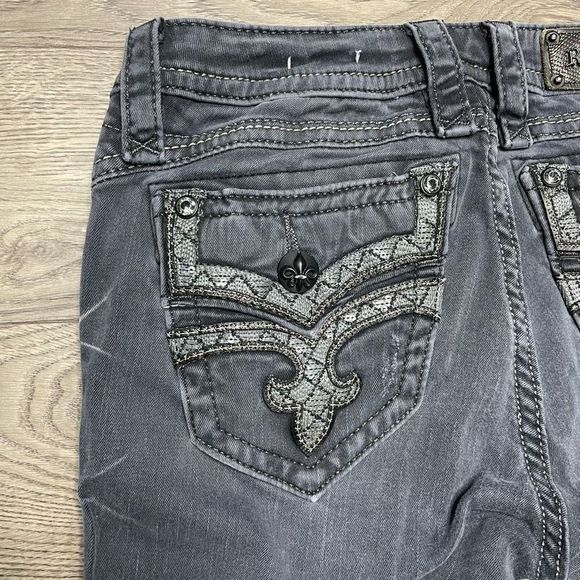 Rock Revival Jeans Womens Size 26 Teyla Skinny Low Rise Grey Denim - Picture 11 of 14